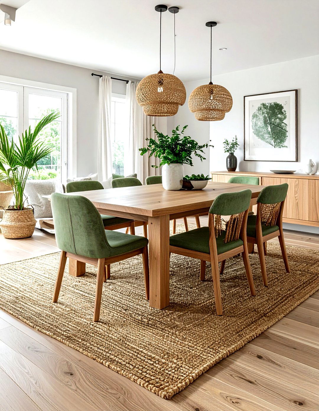 Hemp Rug Dining - 30 natural dining room ideas