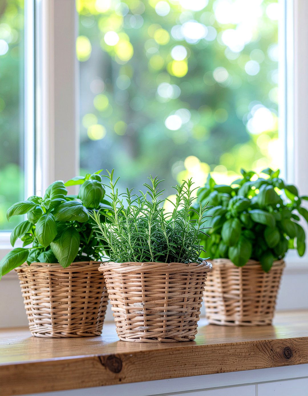 Herb Garden In Wicker Baskets - 30 indoor herb garden kitchen ideas