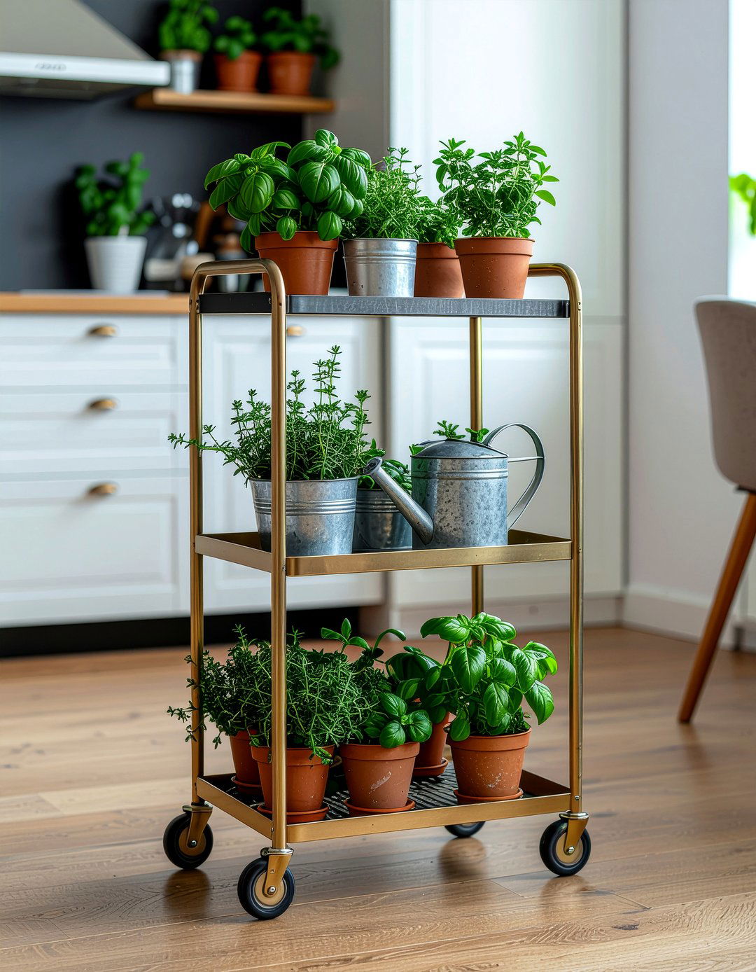 Herb Garden On Bar Cart - 30 indoor herb garden kitchen ideas