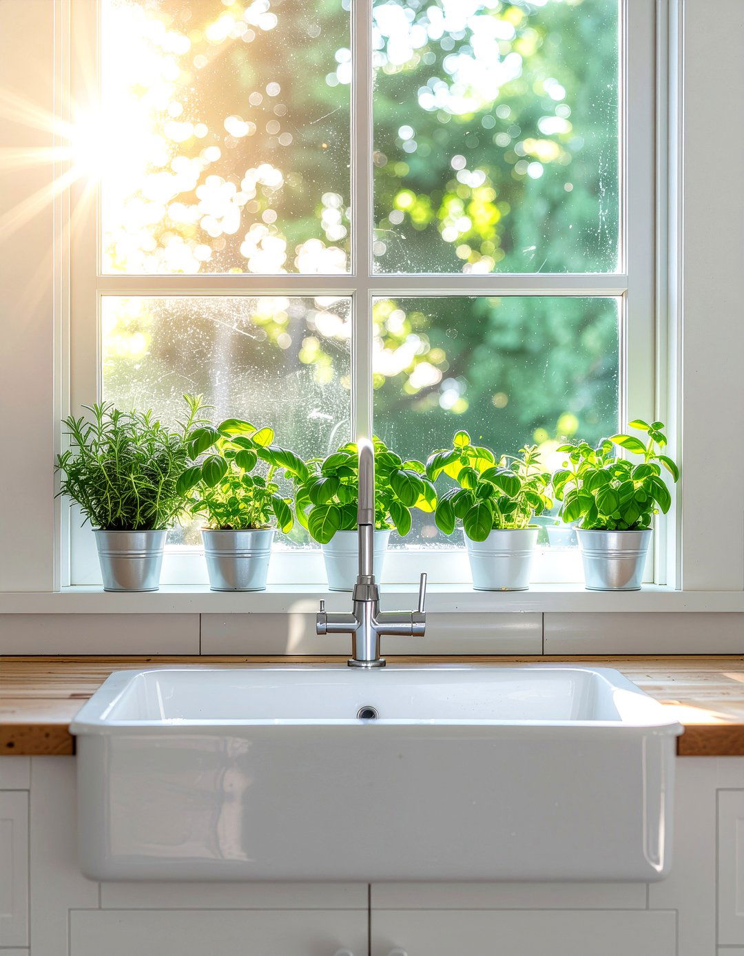Herb garden windowsill - 30 kitchen layering ideas