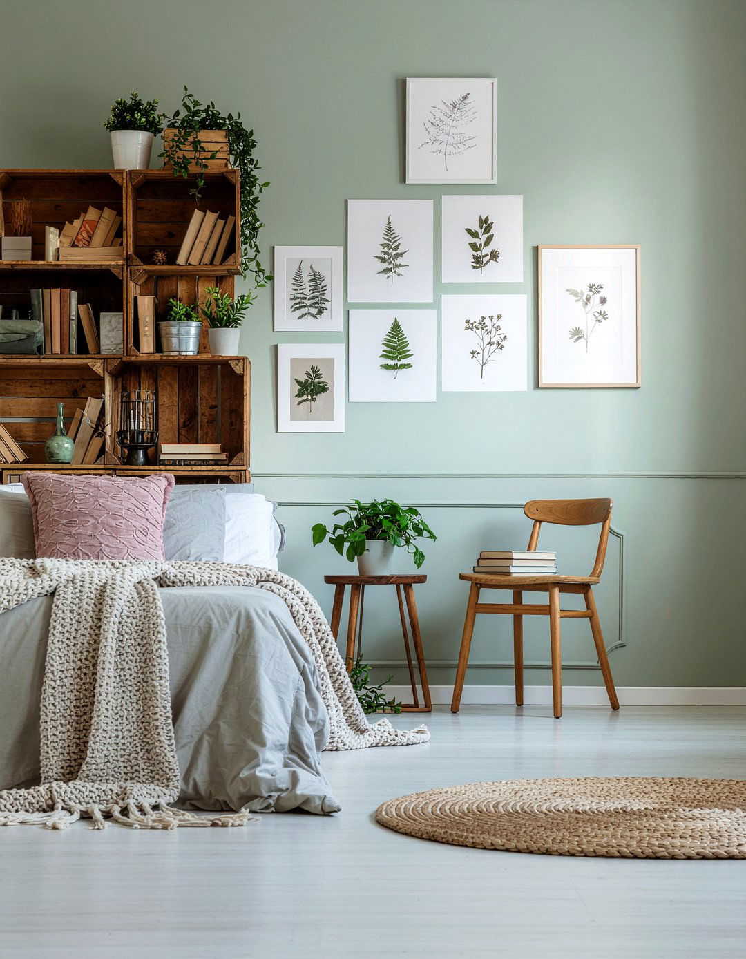 Herbarium style wallpaper - 30 bedroom botanical wallpapers