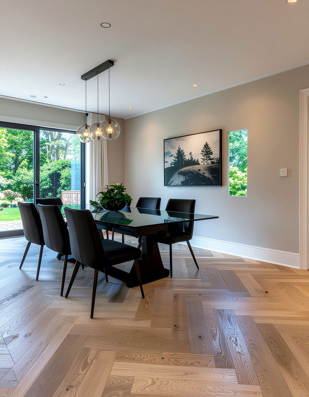 Herringbone Hardwood Dining Room - 30 dining room hardwood floor ideas