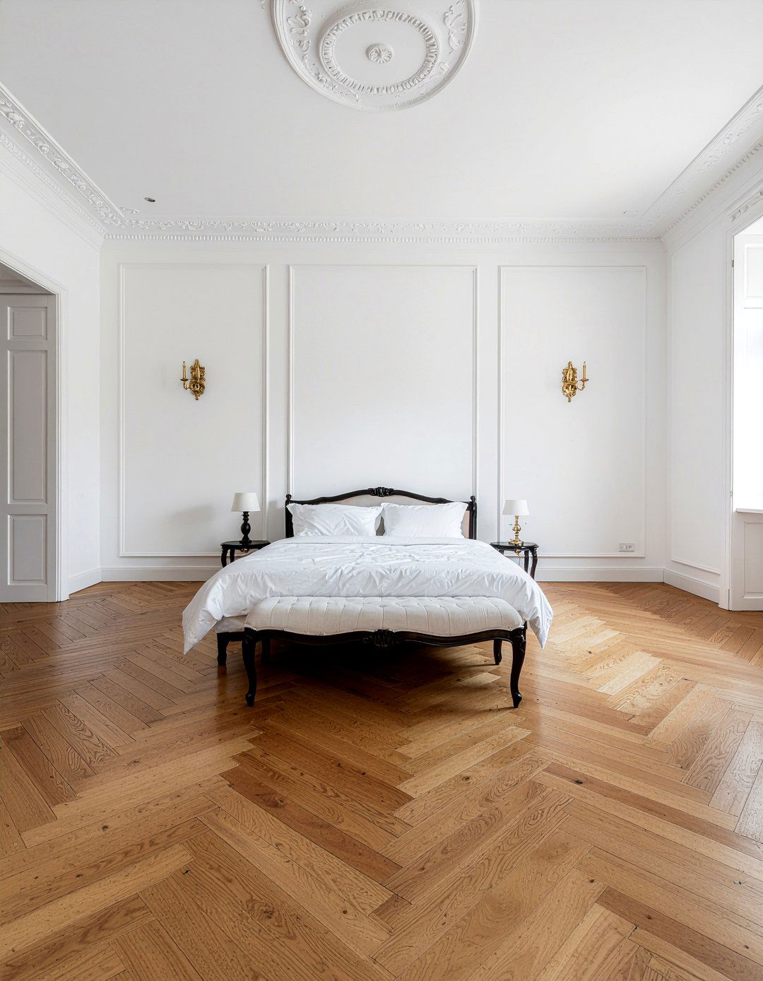 Herringbone Pattern Floor - 30 bedroom hardwood floors