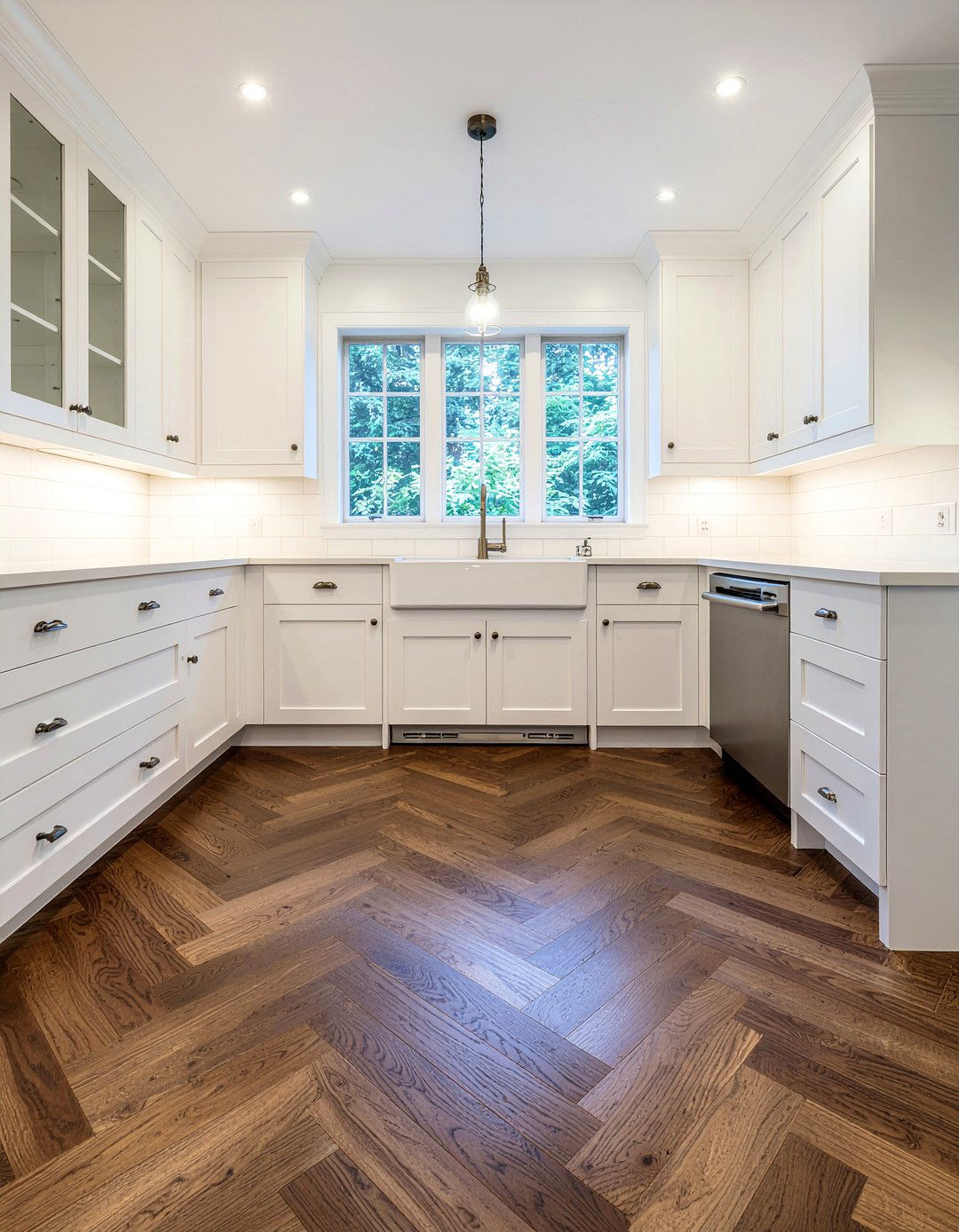 Herringbone Pattern Laminate Kitchen - 30 laminate floor kitchen ideas