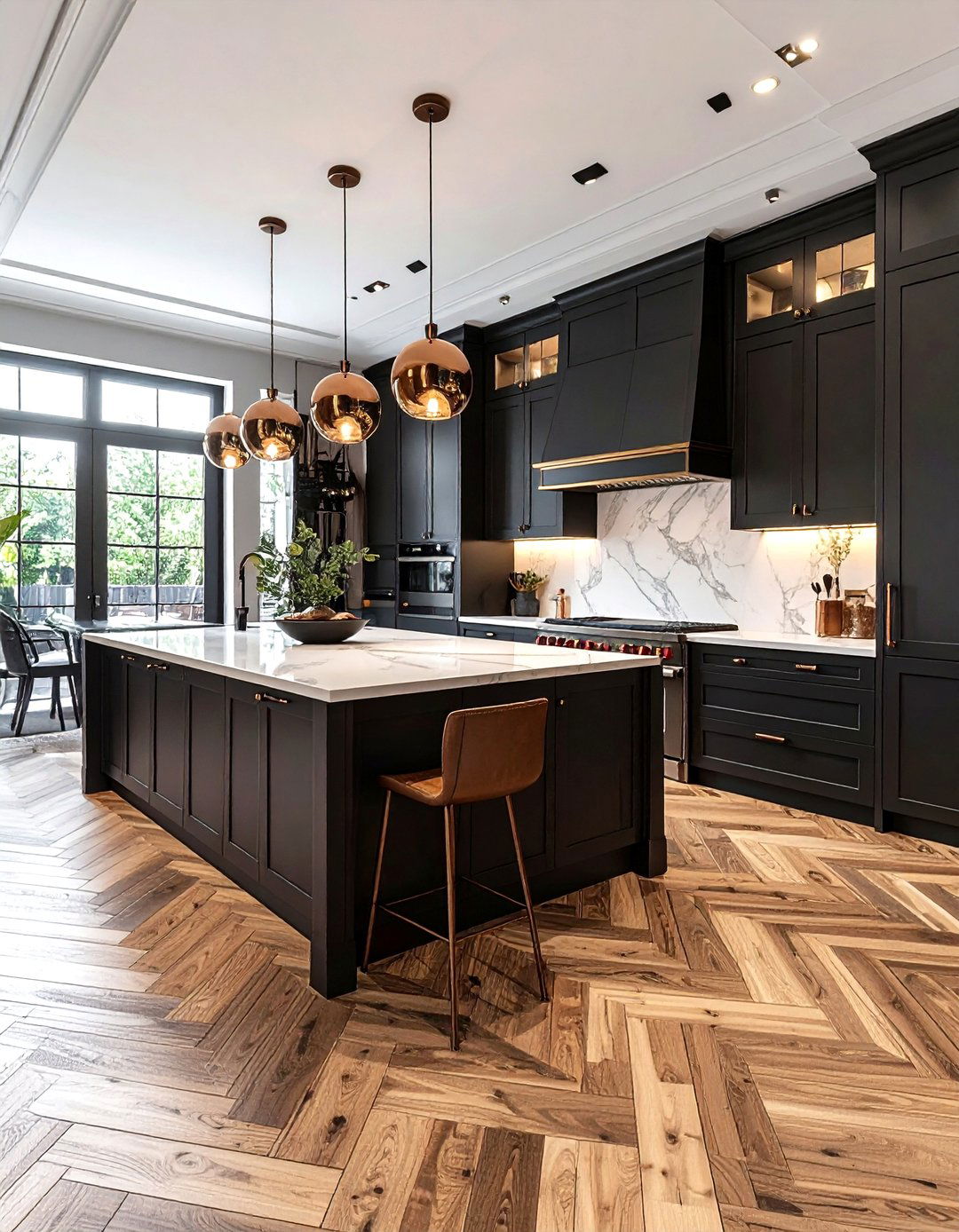 Herringbone Pattern Vinyl Floor - 30 vinyl floor kitchen ideas
