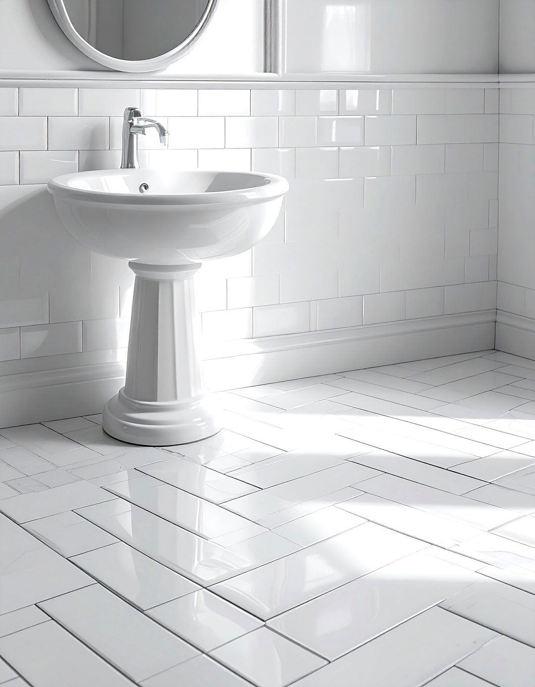 Herringbone Tile Floor - 30 Property Brothers bathroom ideas