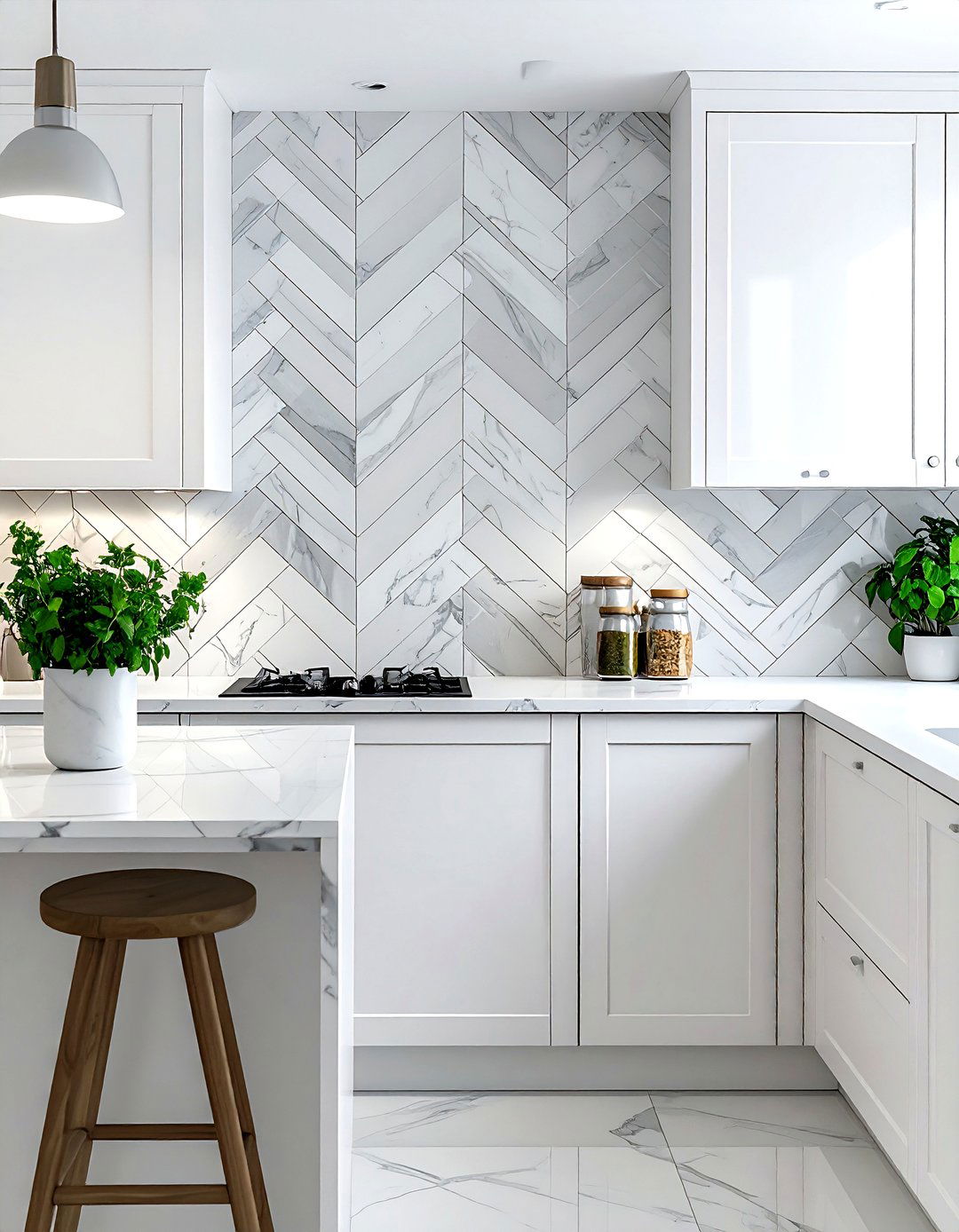 Herringbone Wall Tile Sticker - 30 peel and stick kitchen ideas