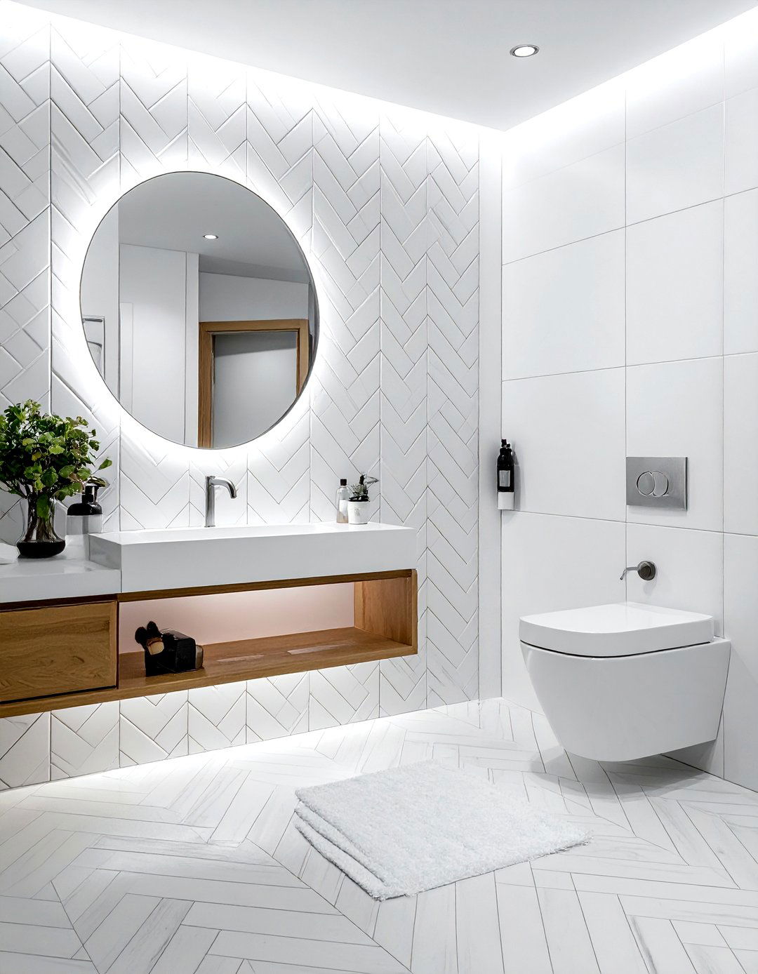Herringbone Wall Tile White Grout - 30 white grout bathroom ideas