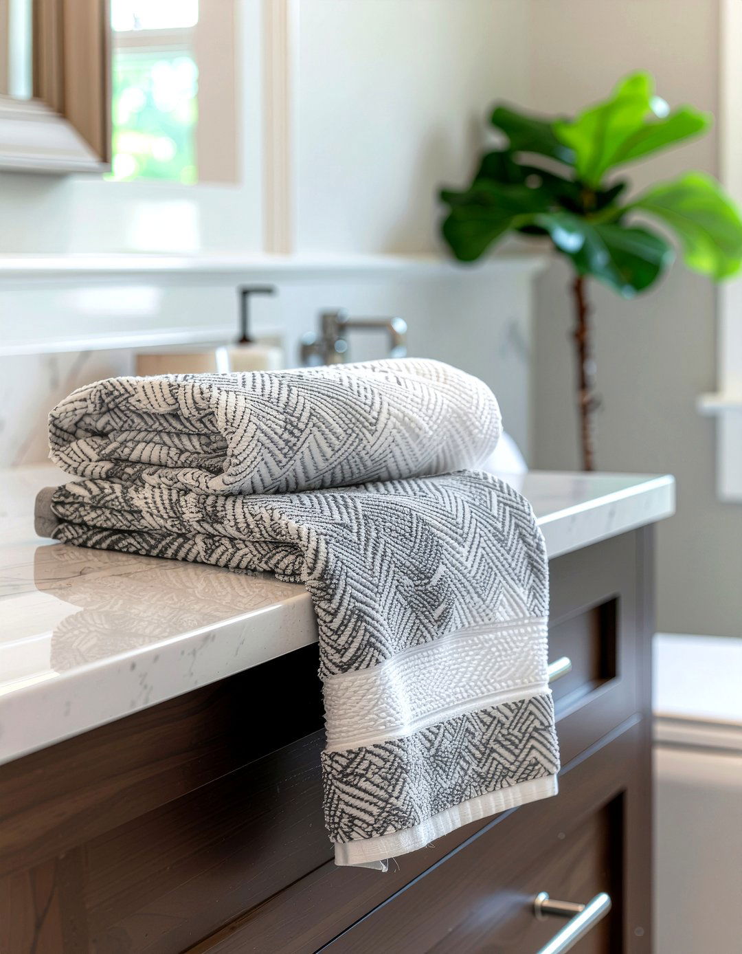 Herringbone Weave Towel - 30 bathroom textile accent ideas