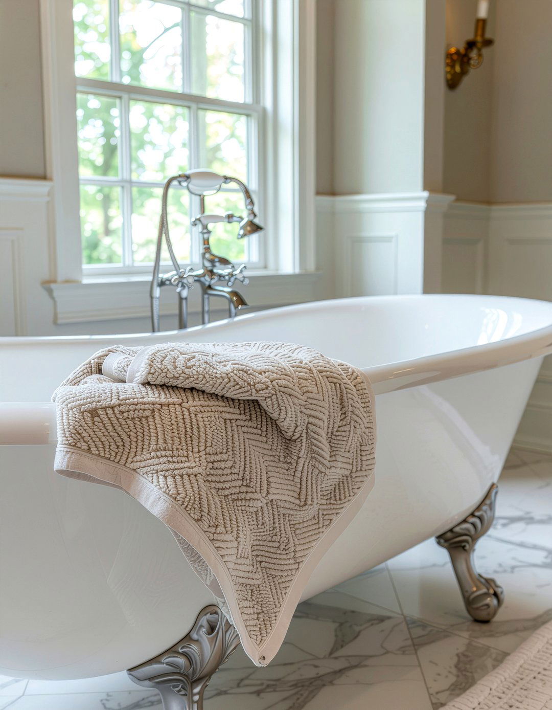 Herringbone Weave Towels - 30 bathroom linens ideas