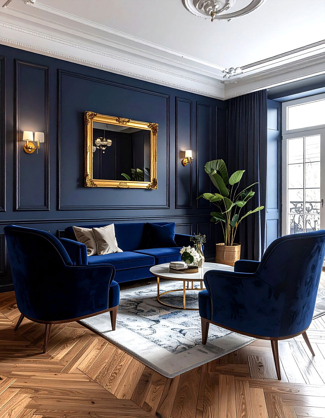 Herringbone Wood Floor - 30 living room floor design ideas