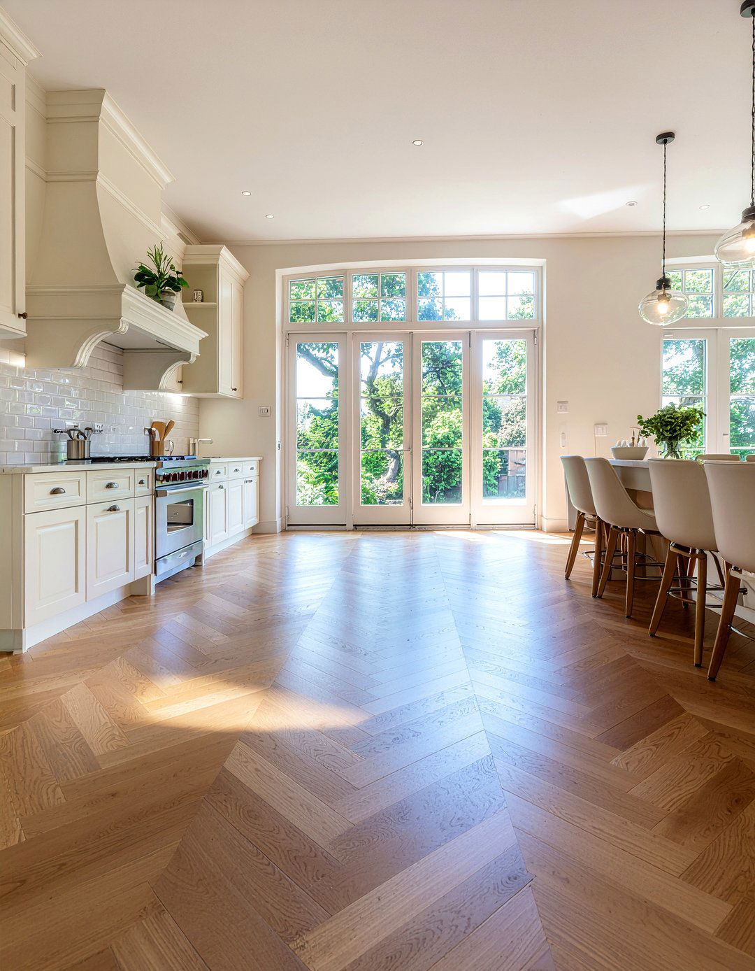 Herringbone Wood Flooring - 30 elegant kitchen ideas