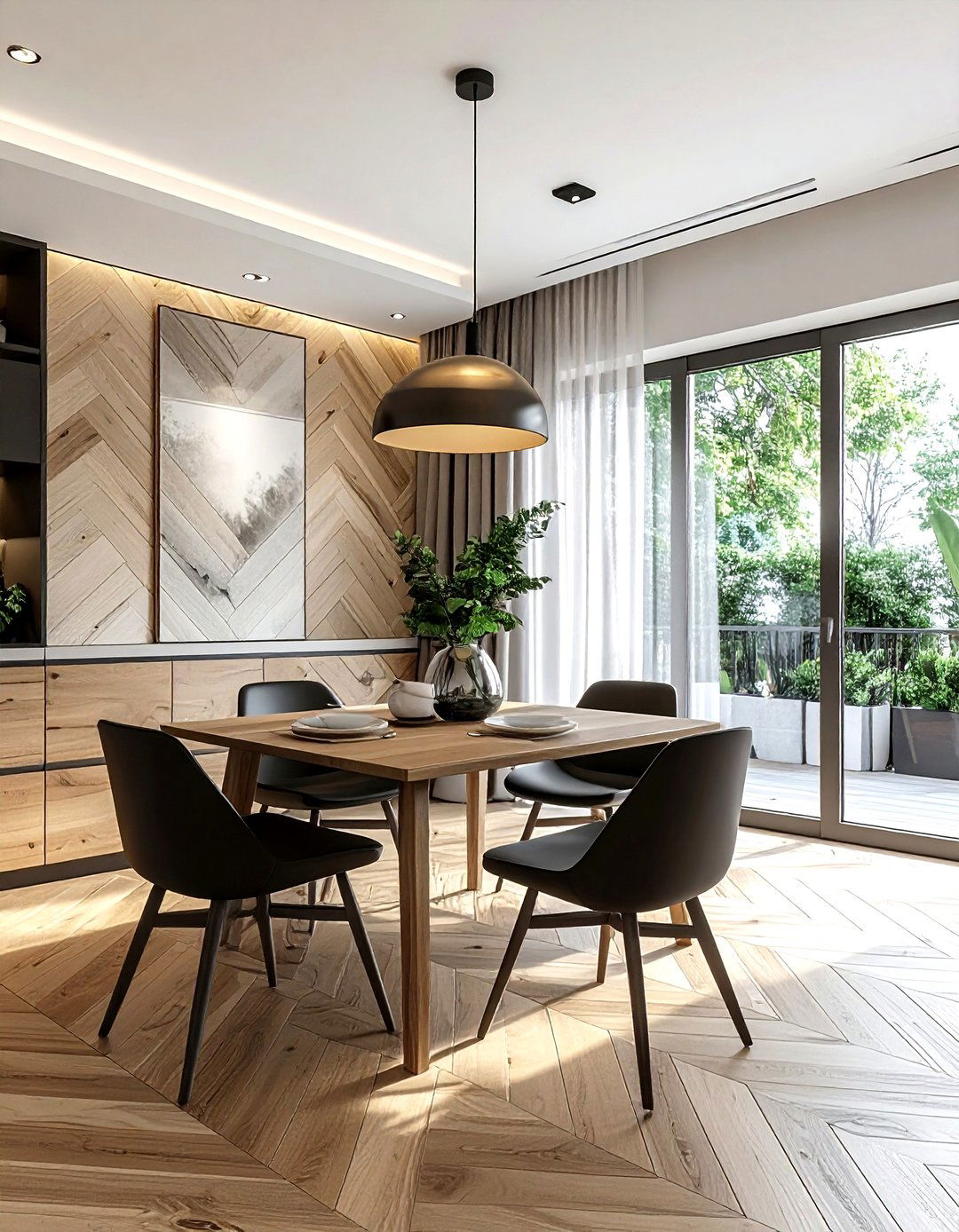 Herringbone Wood Look Tile - 30 dining room tile ideas