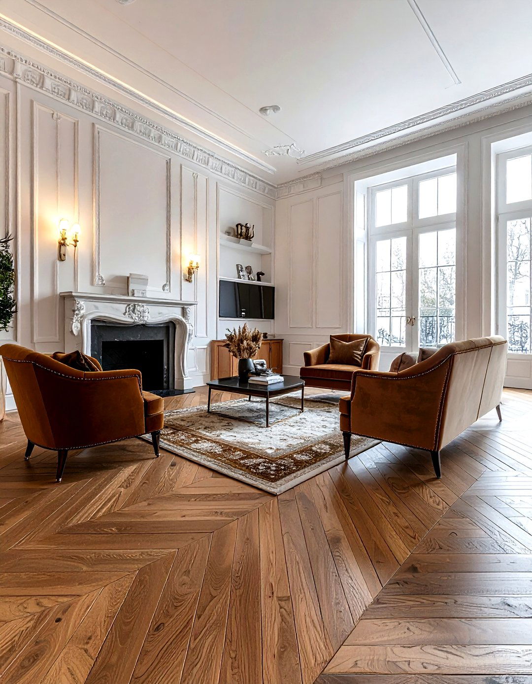 Herringbone Wood Pattern - 30 living room flooring ideas