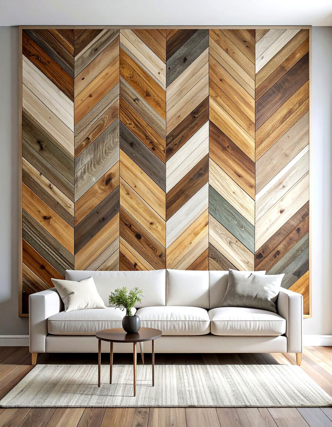 Herringbone Wood Wall Art - 30 reclaimed wood dining room ideas