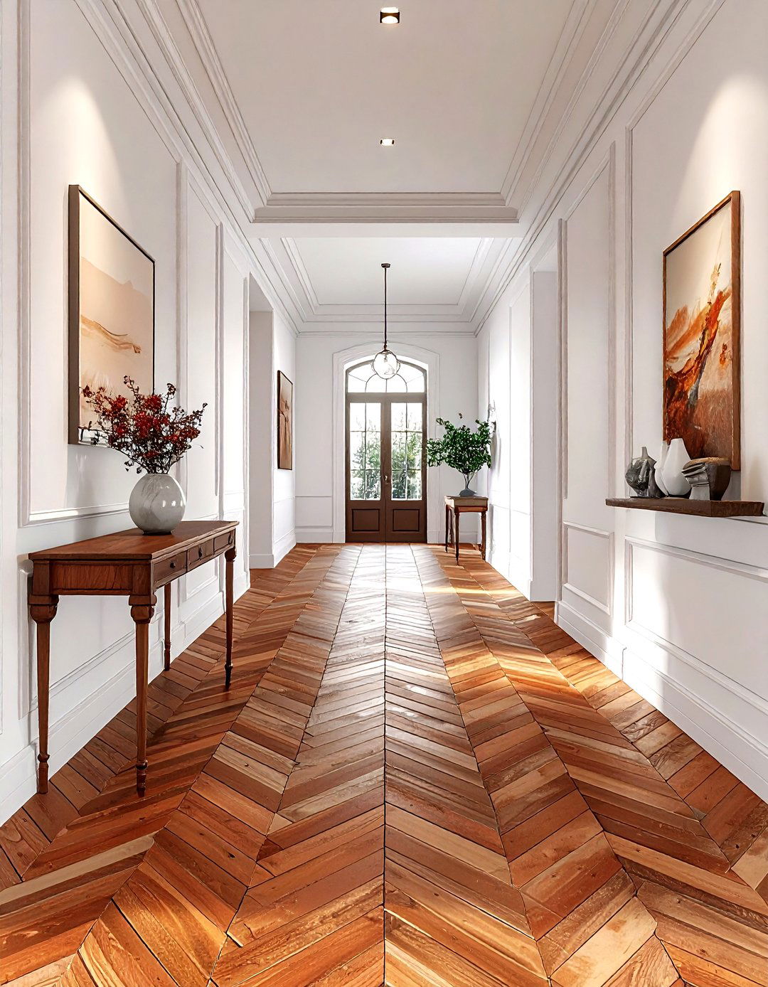 Herringbone brick floor - 30 brick accent ideas