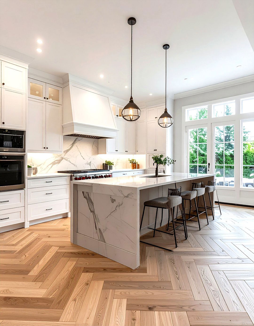 Herringbone floor kitchen - 30 inspiring kitchen ideas