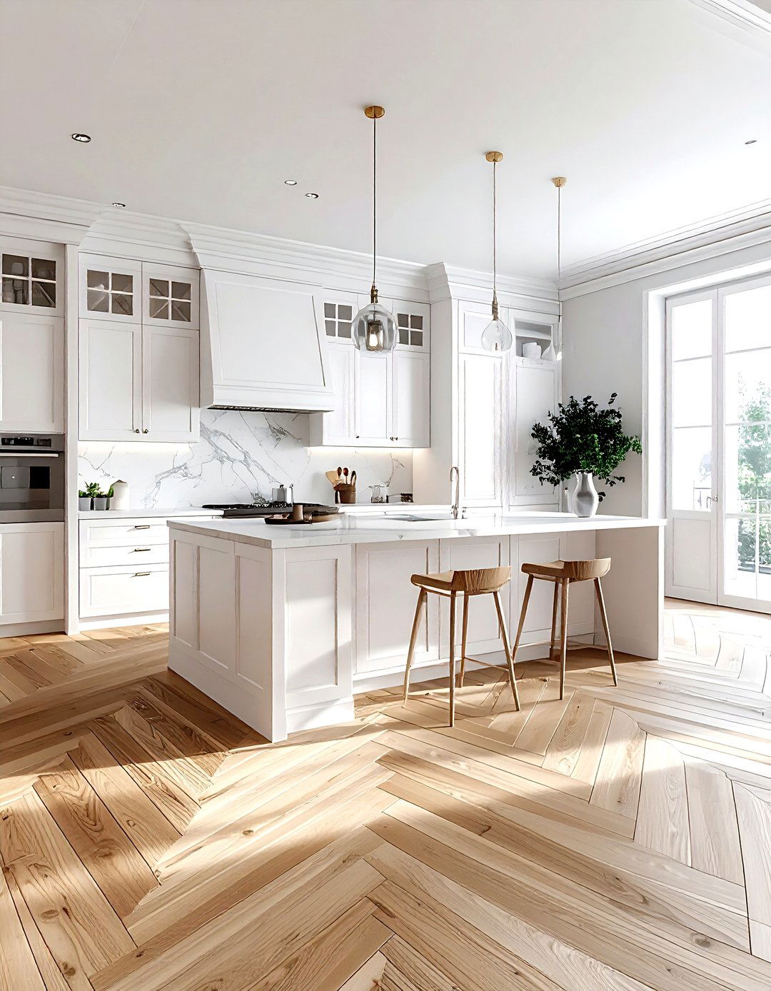 Herringbone floor kitchen - 30 sophisticated kitchen ideas