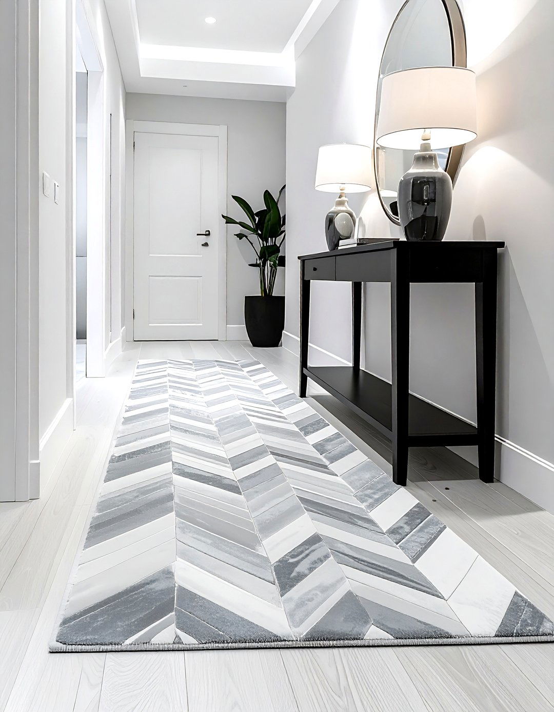 Herringbone hallway runner - 30 hallway runner ideas