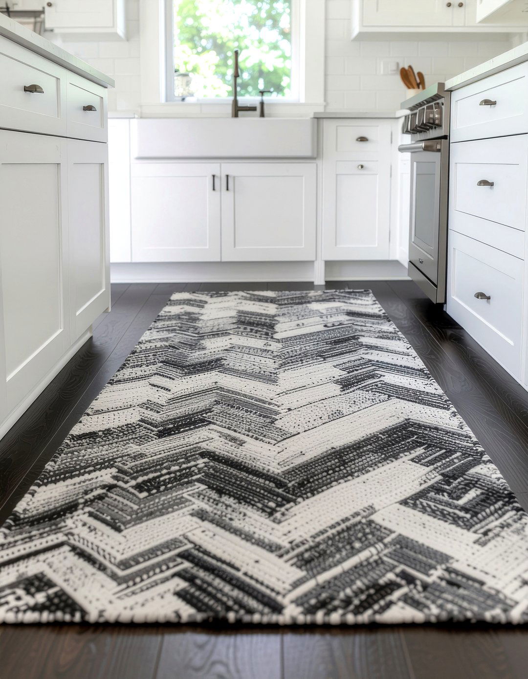 Herringbone kitchen rug - 30 kitchen rug ideas