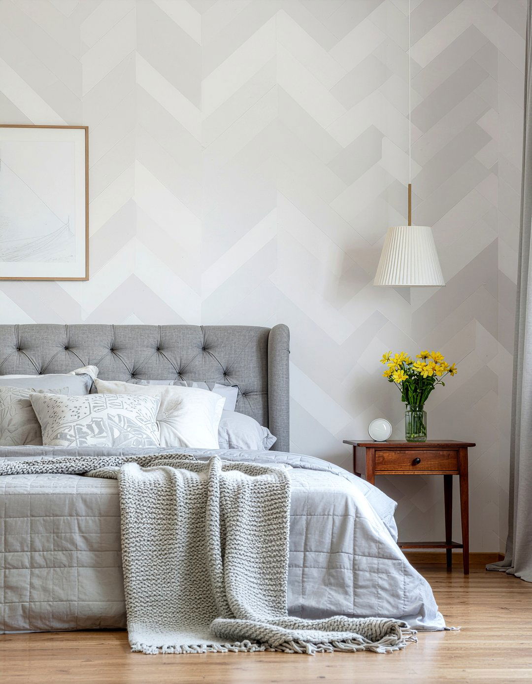 Herringbone pattern wallpaper - 30 bedroom peel and stick wallpapers