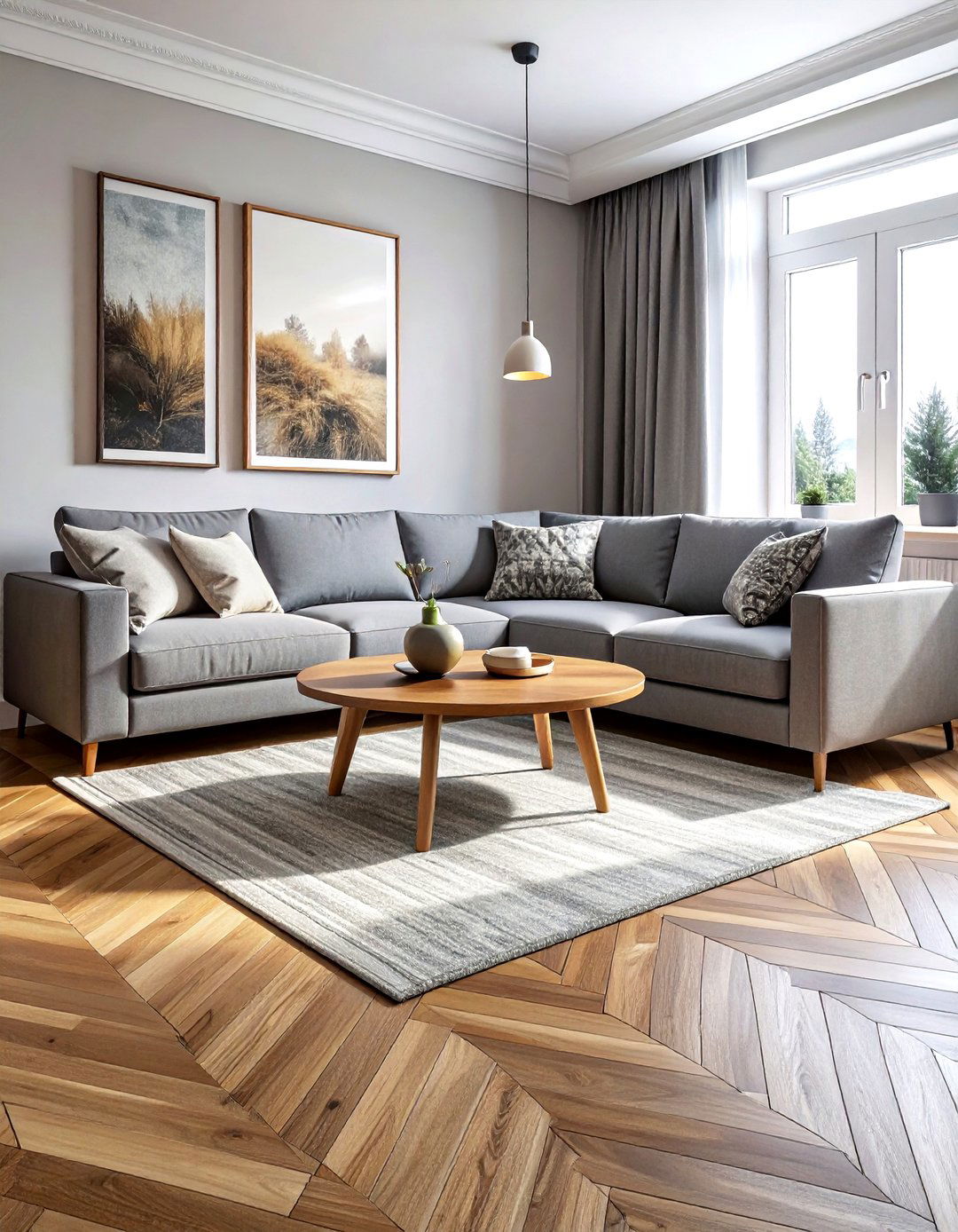 Herringbone tile floor - 30 living room tile designs