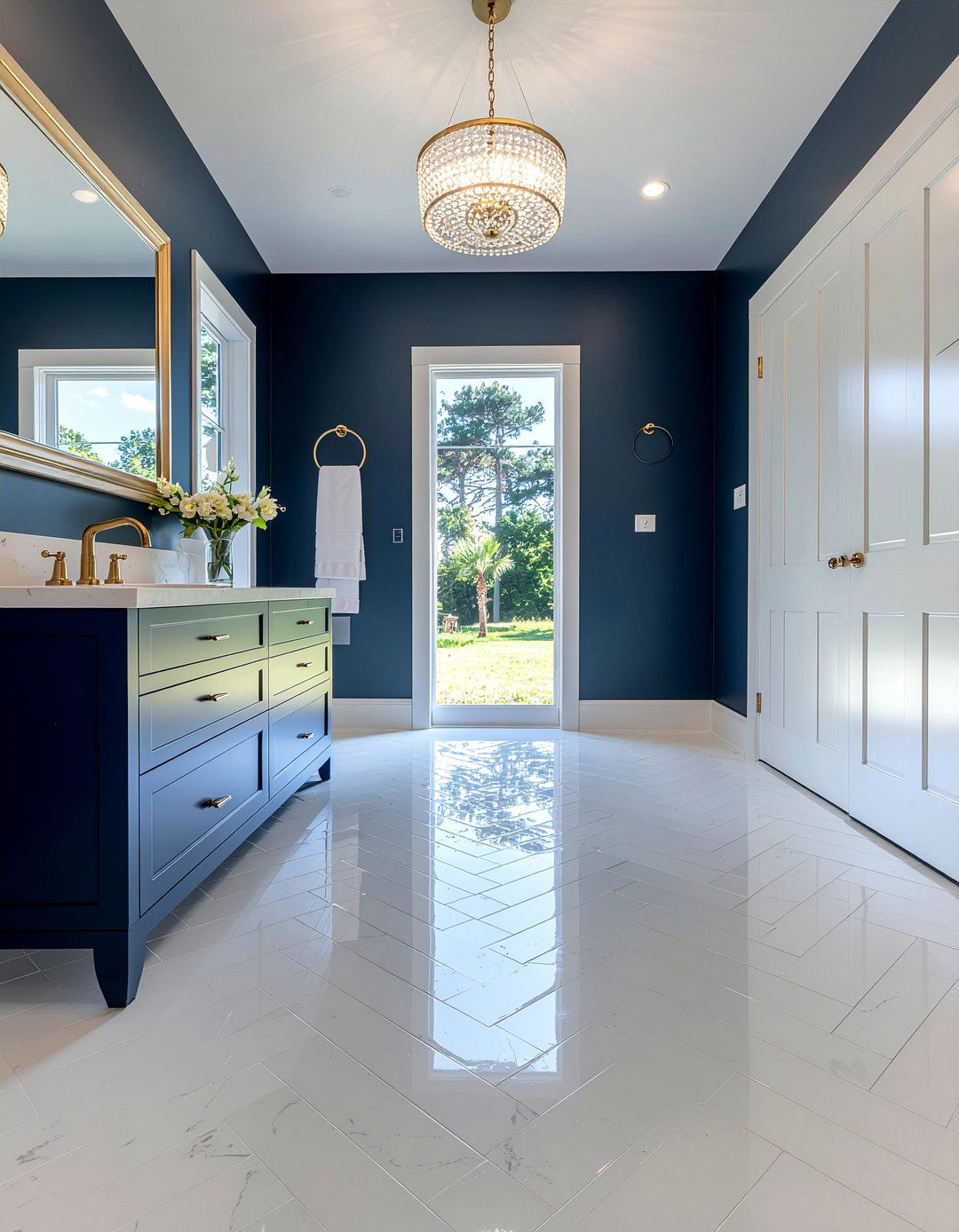 Herringbone tile radiant floor - 30 bathroom heated floor ideas