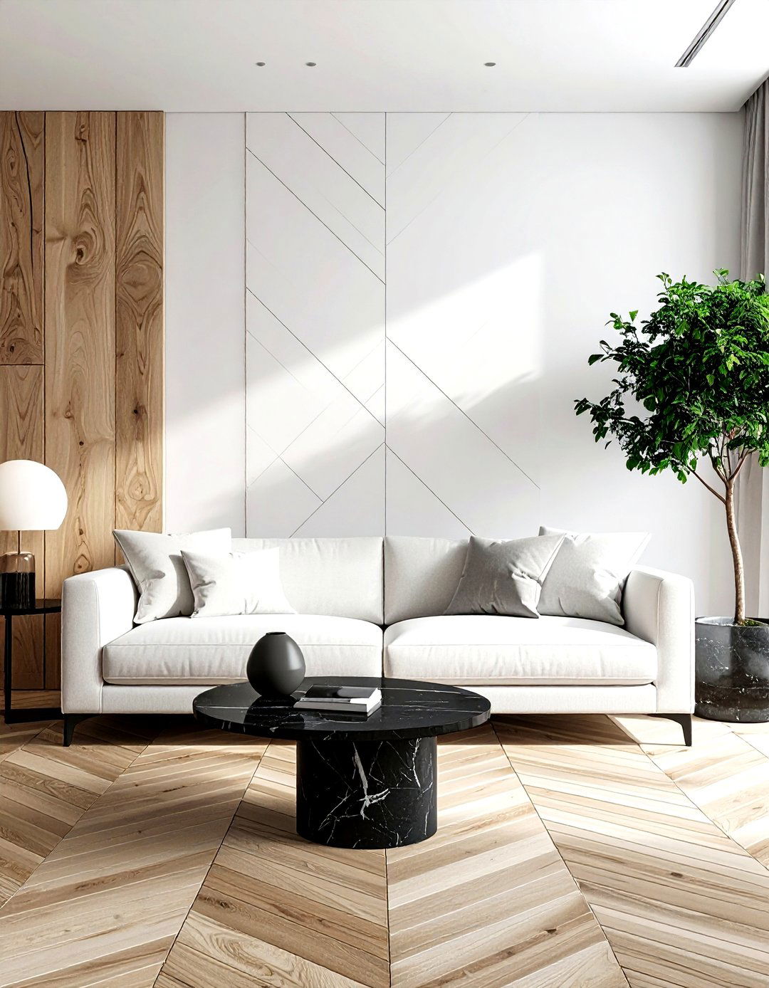 Herringbone tongue and groove pattern - 30 living room tongue and groove ideas