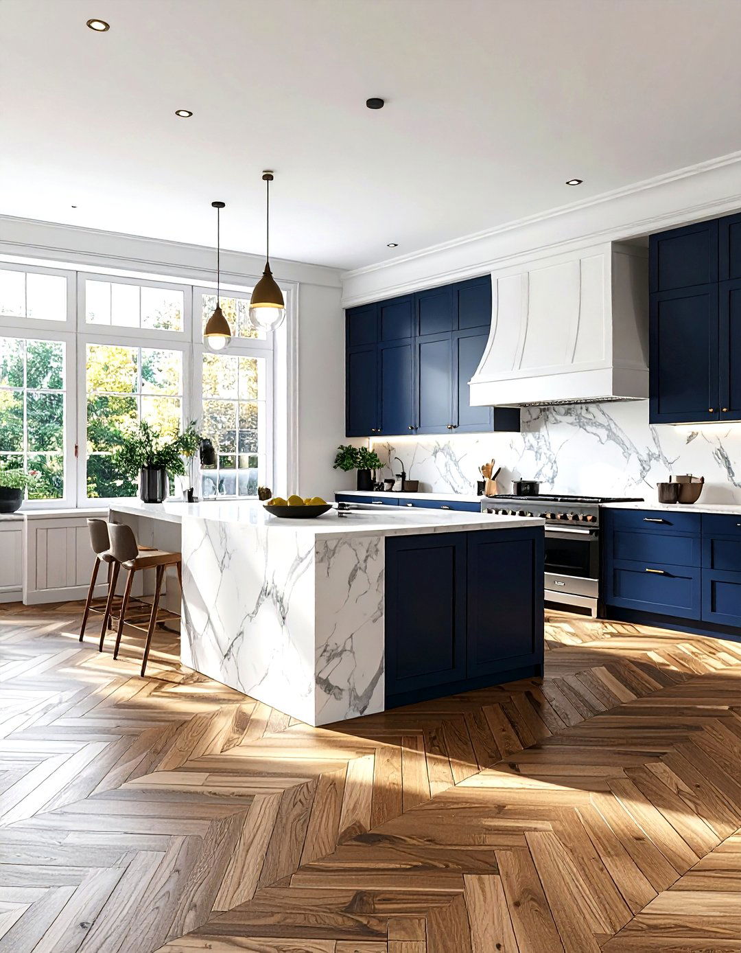 Herringbone wood floor - 30 Georgian kitchen ideas