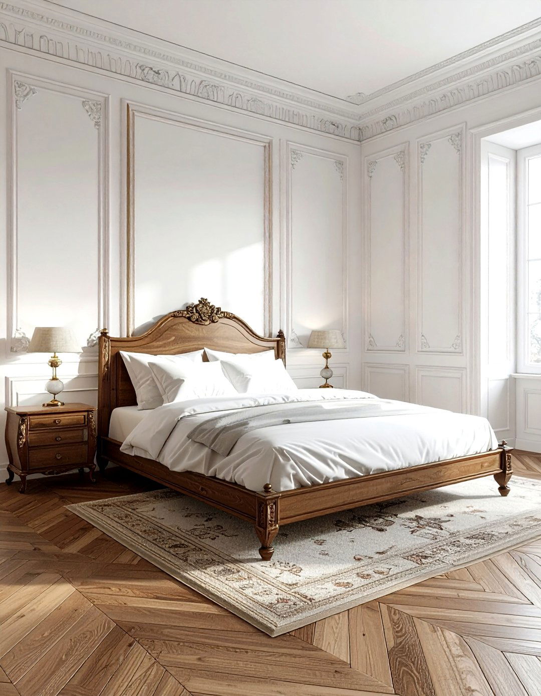 Herringbone wood pattern - 30 bedroom floor design ideas