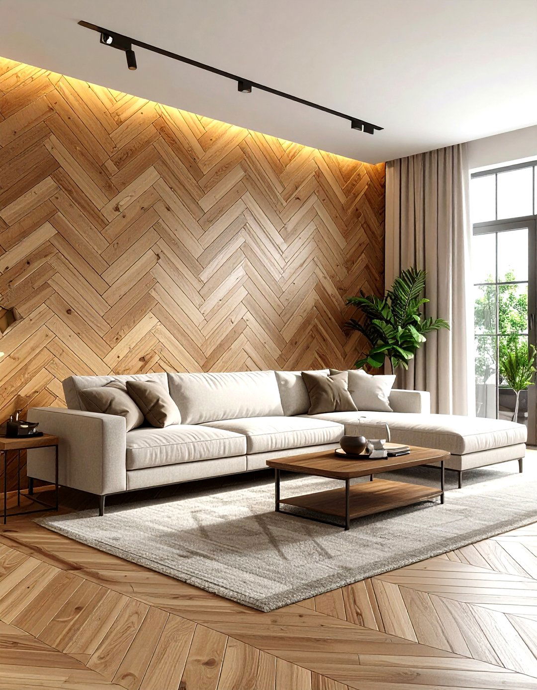 Herringbone wood pattern - 30 living room textured walls