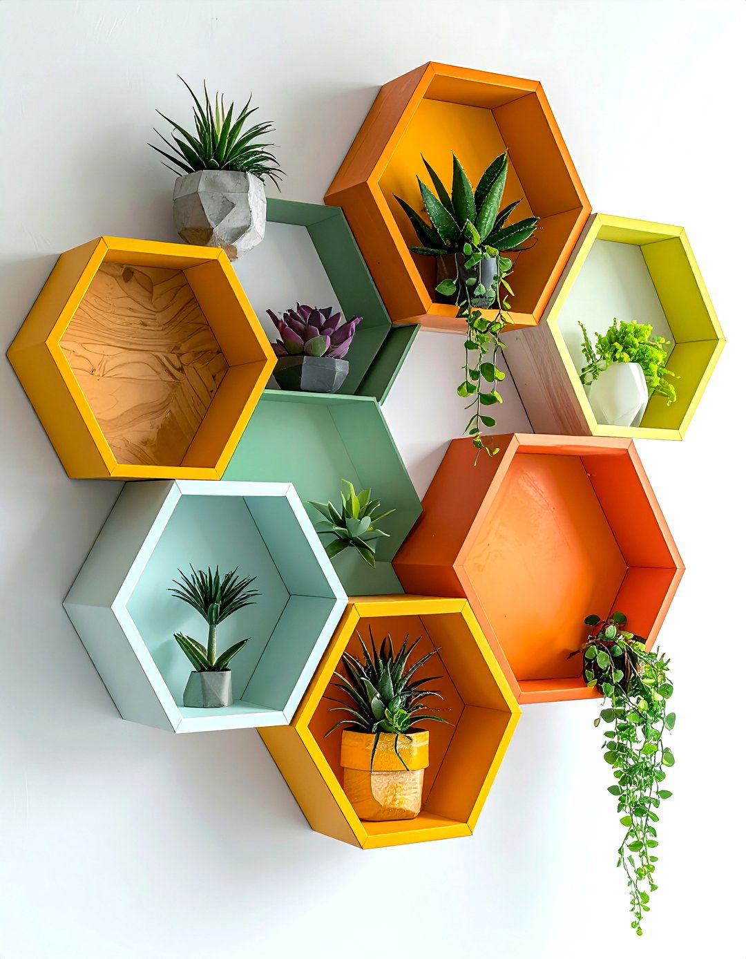 Hexagon Corner Wall Shelves - 30 bathroom corner shelving ideas