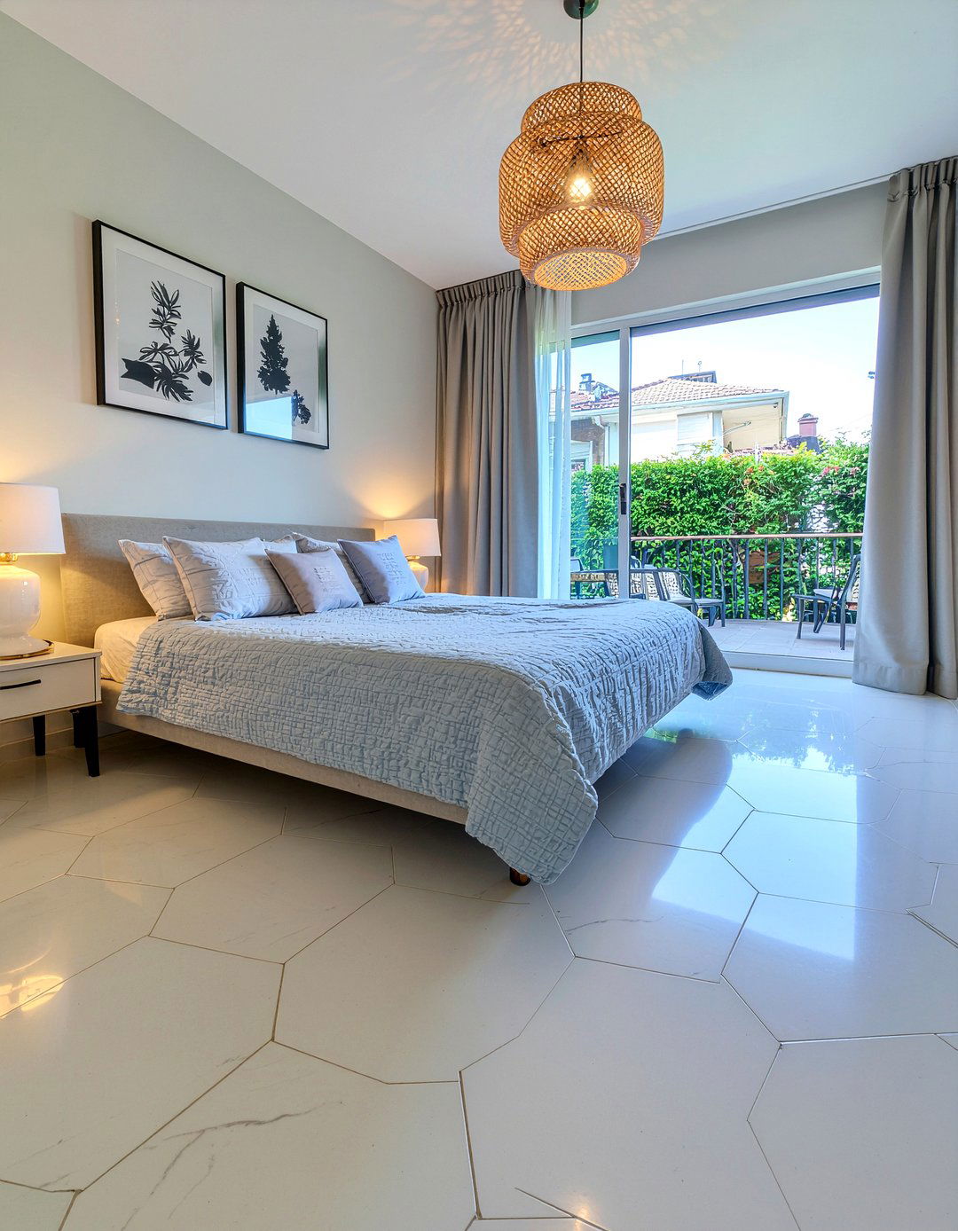 Hexagon Floor Tile - 30 bedroom tile designs