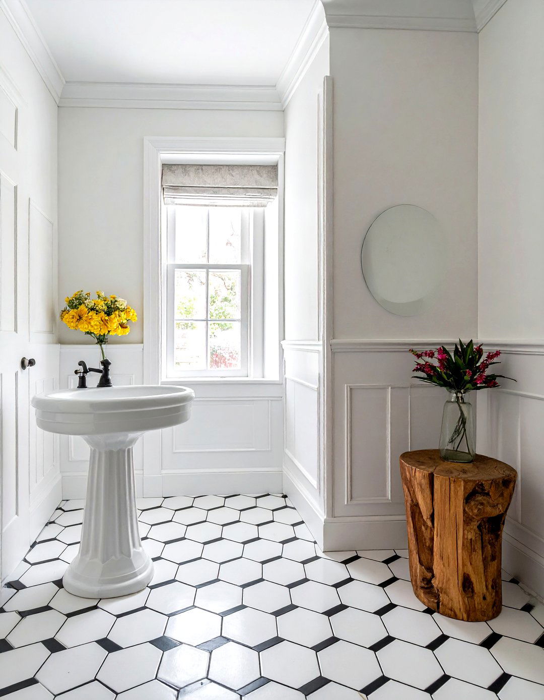 Hexagon Floor Tile Black Grout - 30 black grout bathroom ideas