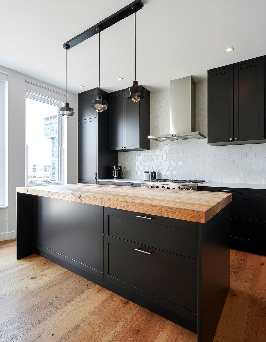 Hexagon Glass Mosaic - 30 glass tile kitchen backsplash ideas