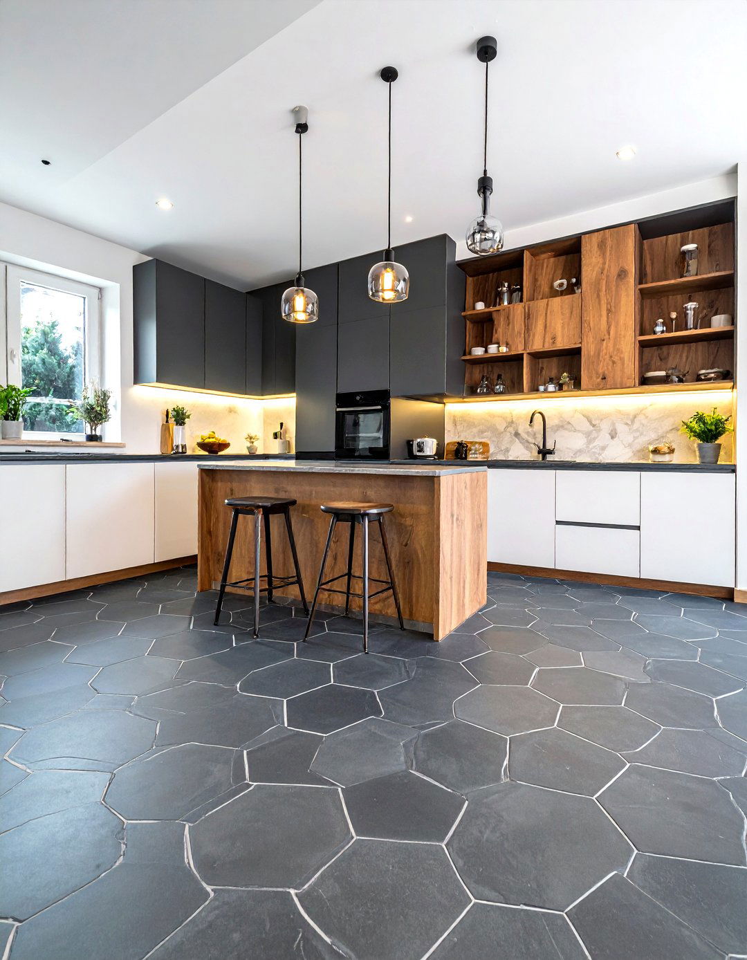 Hexagon Kitchen Floor Tile - 30 tile floor kitchen ideas