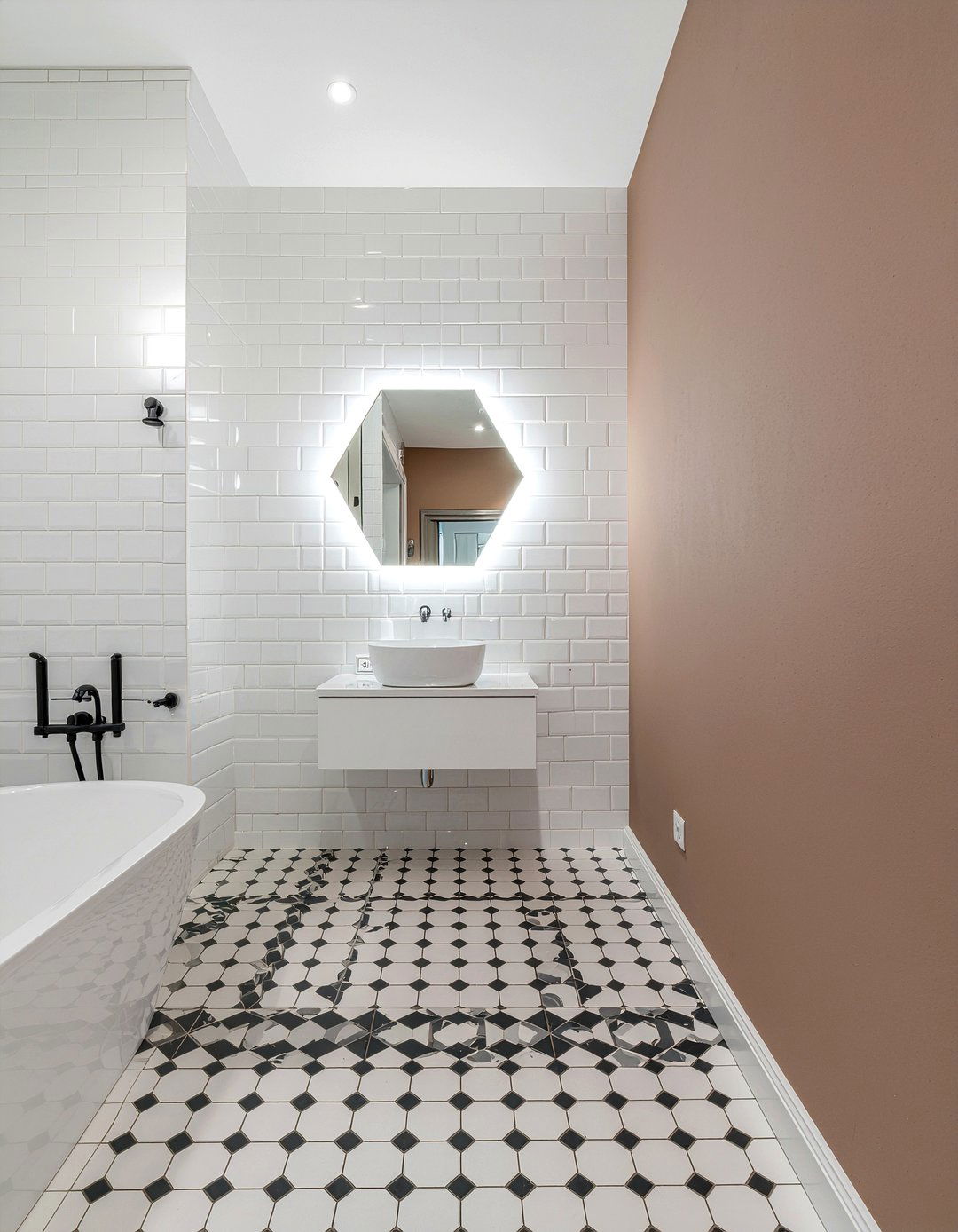 Hexagon Mirror - 30 bathroom mirror accent ideas