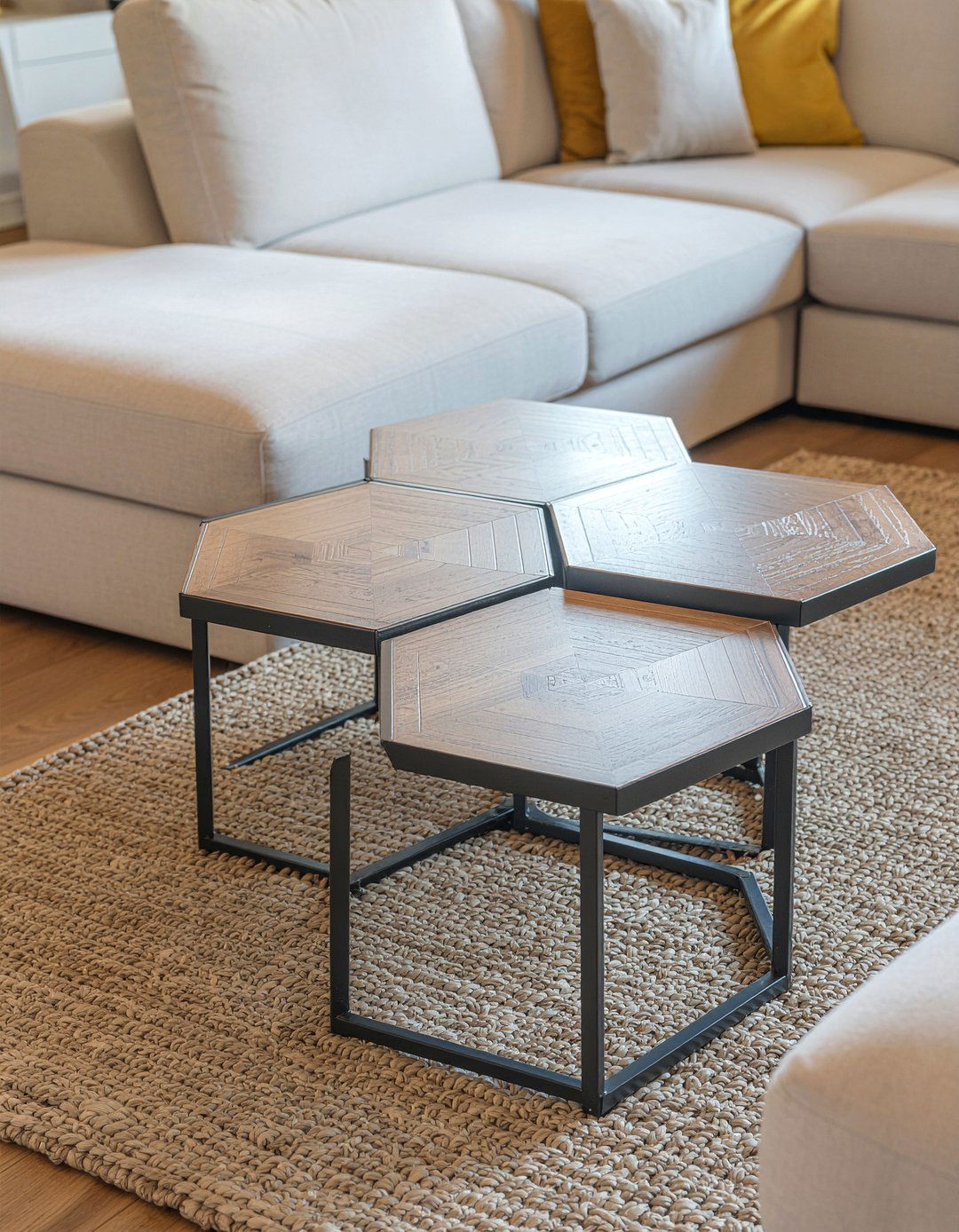 Hexagon Nesting Coffee Table - 30 living room nesting coffee tables