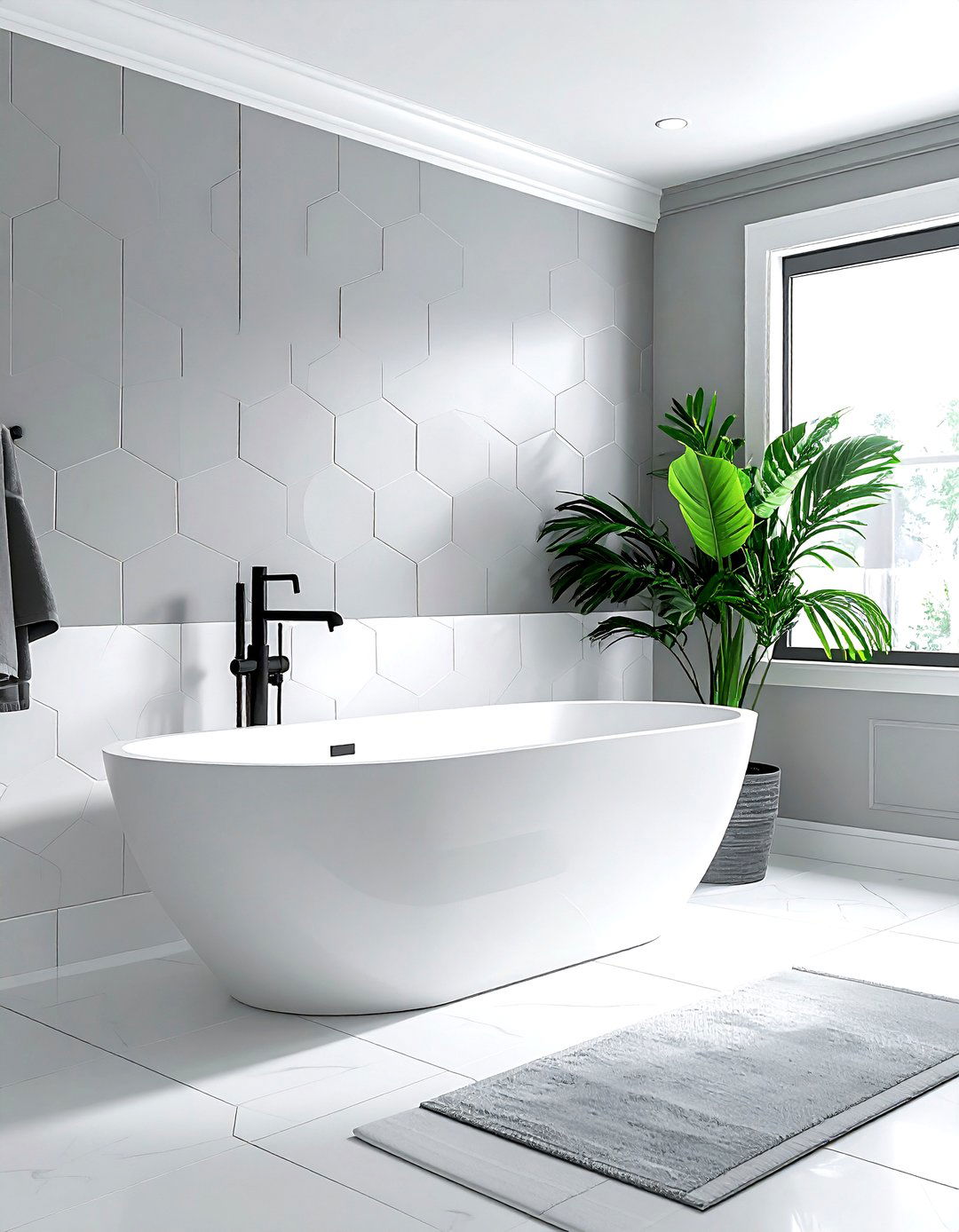 Hexagon Tile - 30 bathtub tile ideas