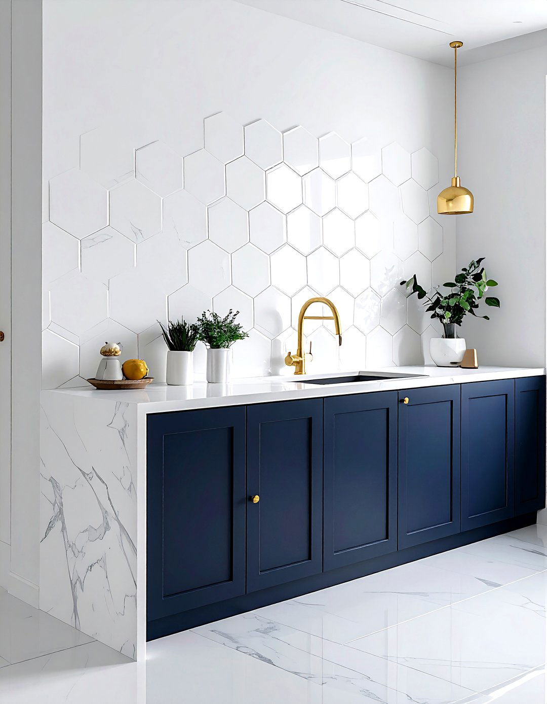 Hexagon Tile Backsplash - 30 DIY kitchen backsplash ideas