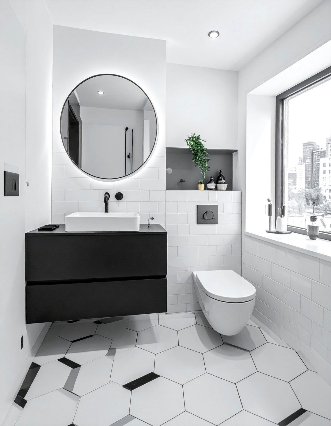 Hexagon Tile Bathroom - 30 urban bathroom ideas