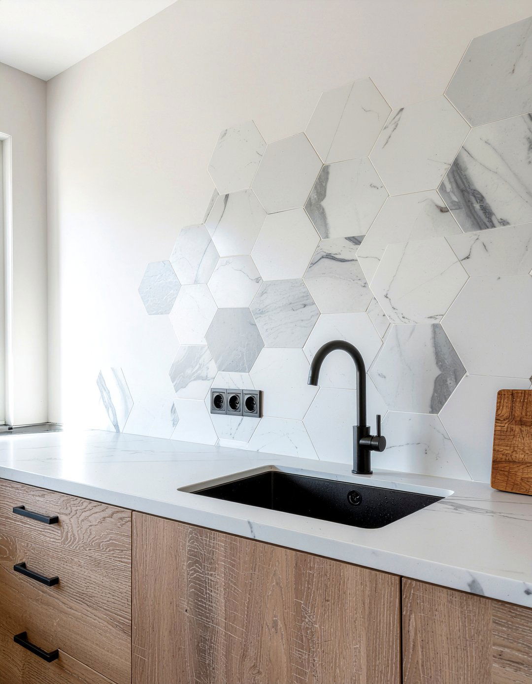 Hexagon Tile Kitchen Wall - 30 kitchen accent wall ideas