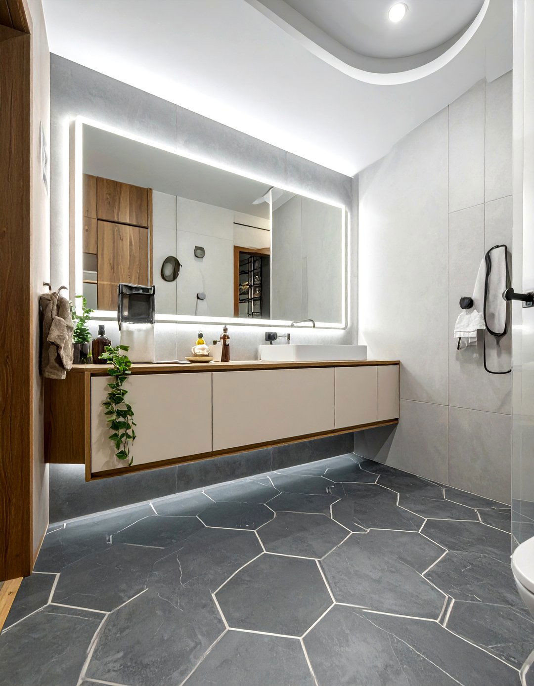 Hexagon Tile Vinyl - 30 bathroom vinyl flooring ideas