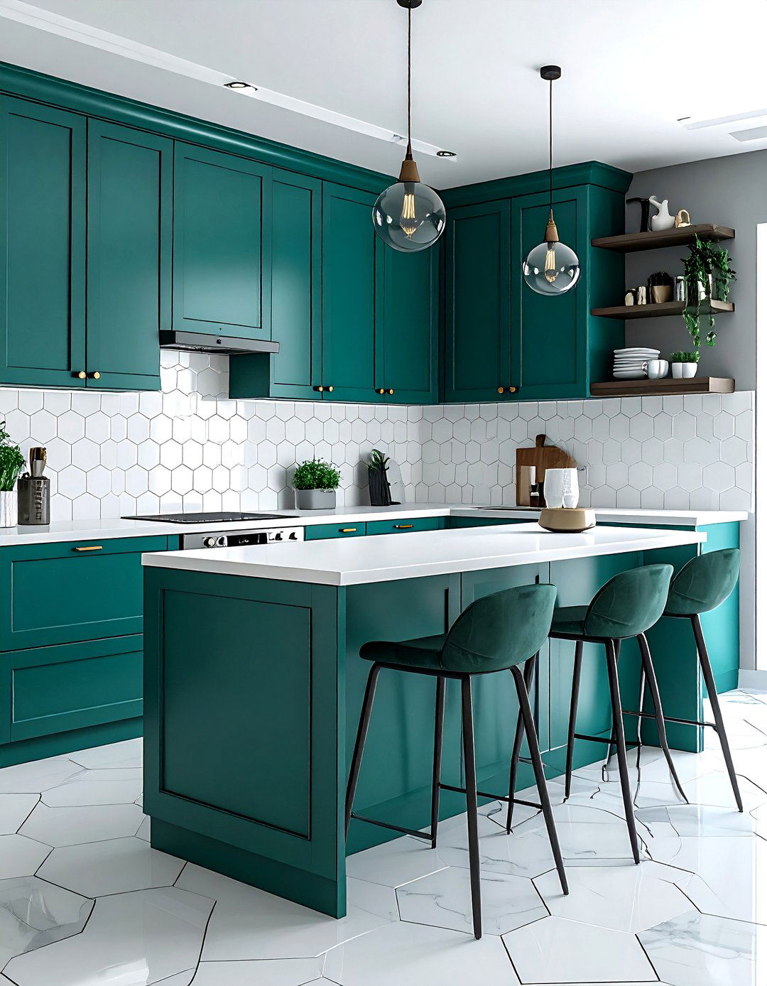 Hexagon Vinyl Tile - 30 vinyl floor kitchen ideas