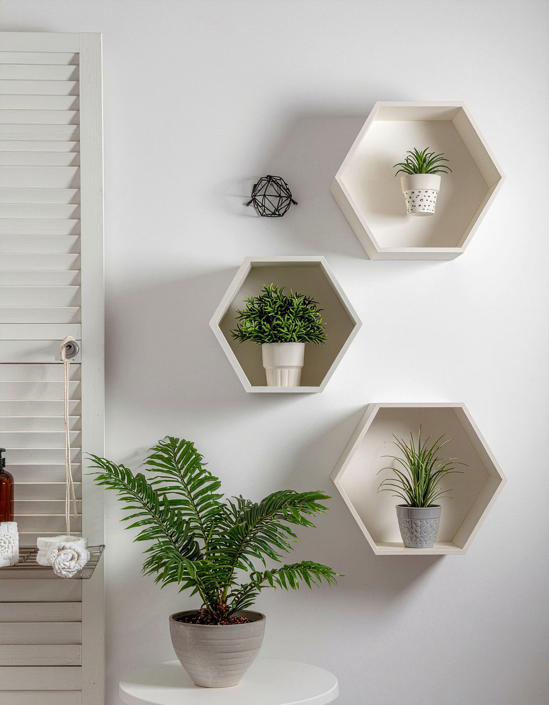 Hexagon Wall Shelf - 30 bathroom shelf ideas