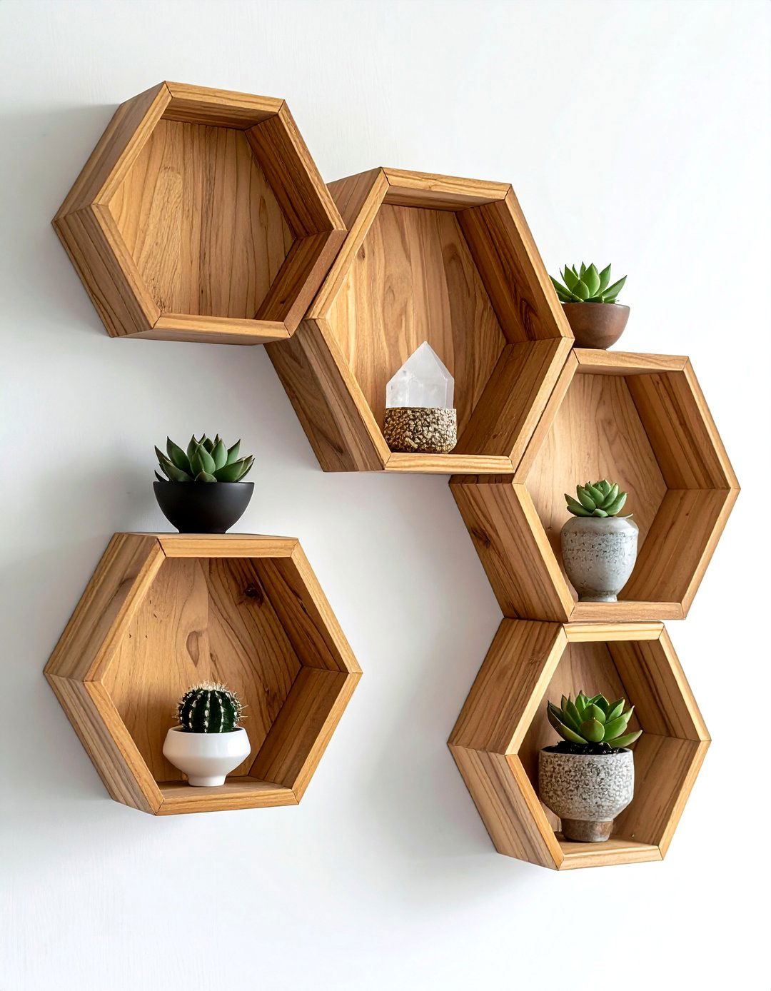 Hexagon Wall Shelves - 30 bathroom shelving ideas