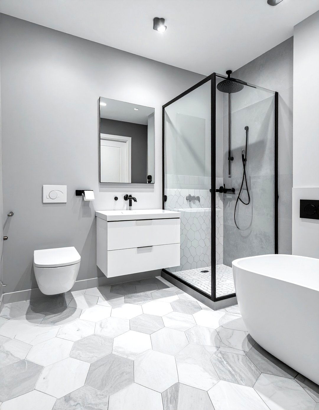 Hexagon ceramic tile bathroom - 30 ceramic tile bathroom ideas