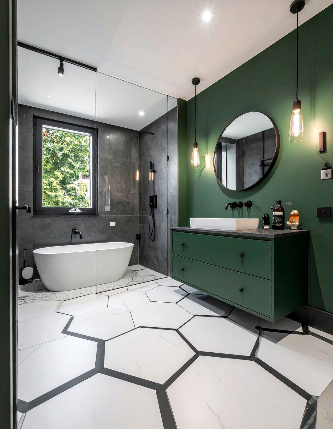 Hexagon ceramic tile bathroom - 30 ceramic bathroom ideas