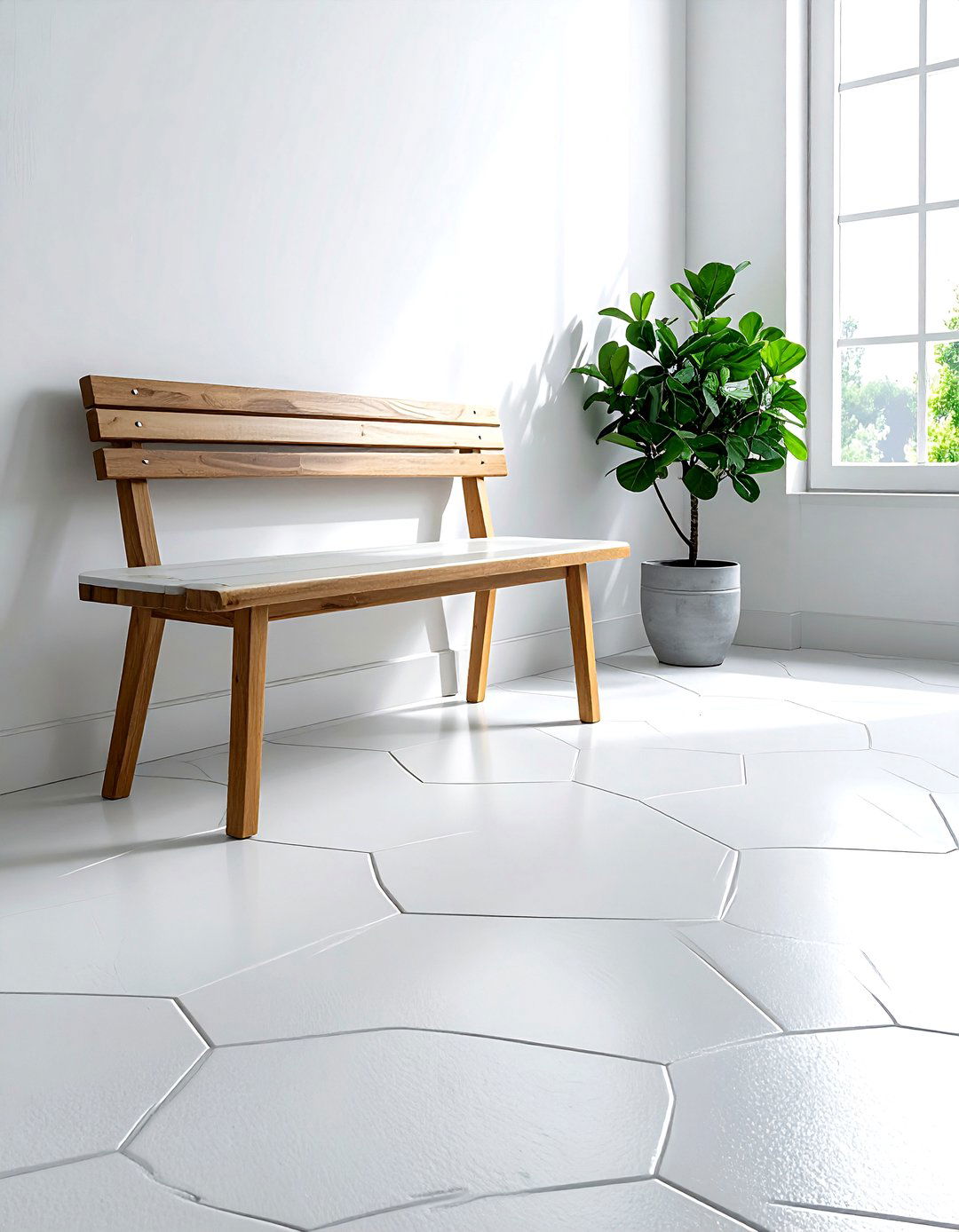 Hexagon floor tile - 30 vintage bathroom ideas