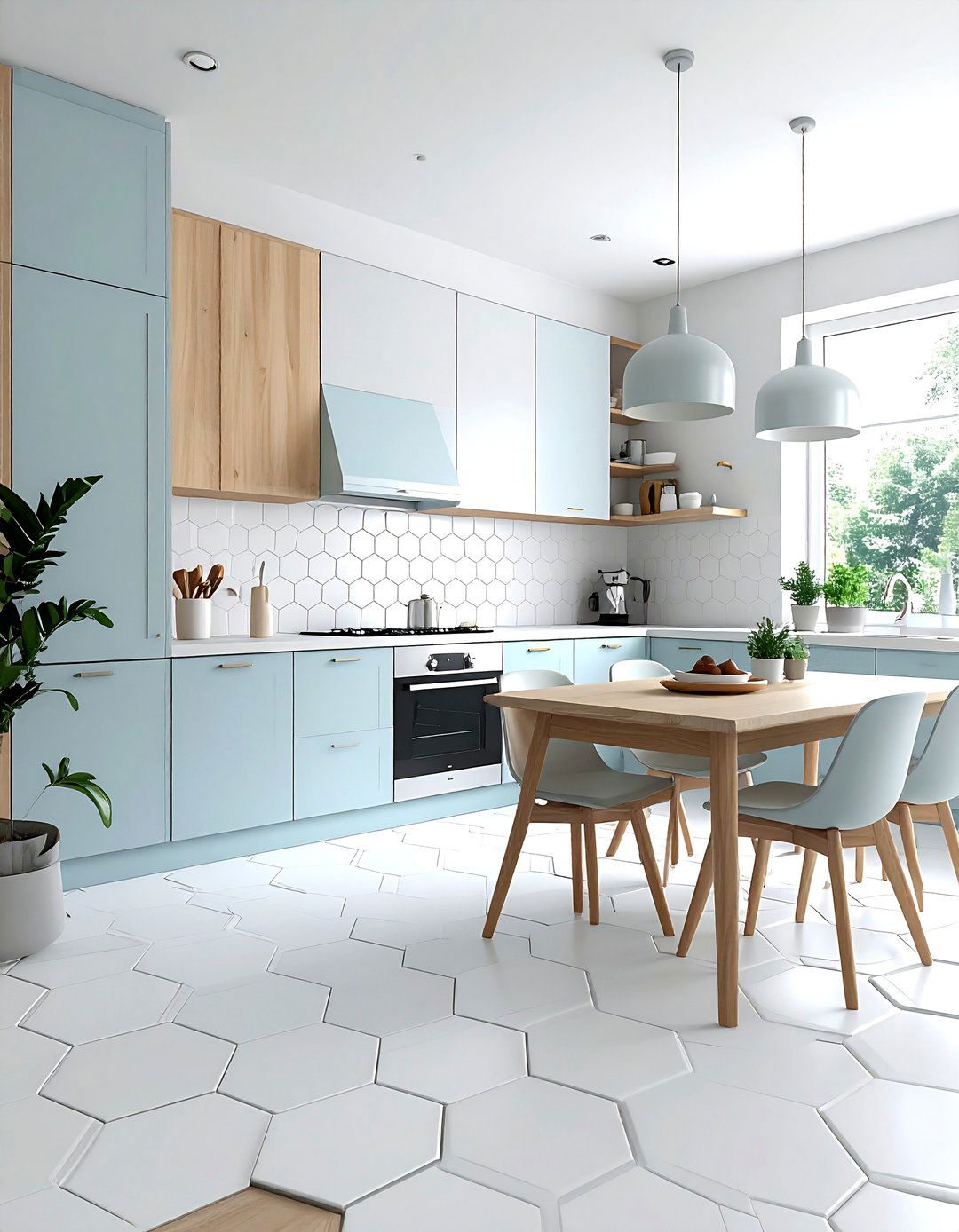 Hexagon kitchen floor tile - 30 ceramic tile floor kitchen ideas